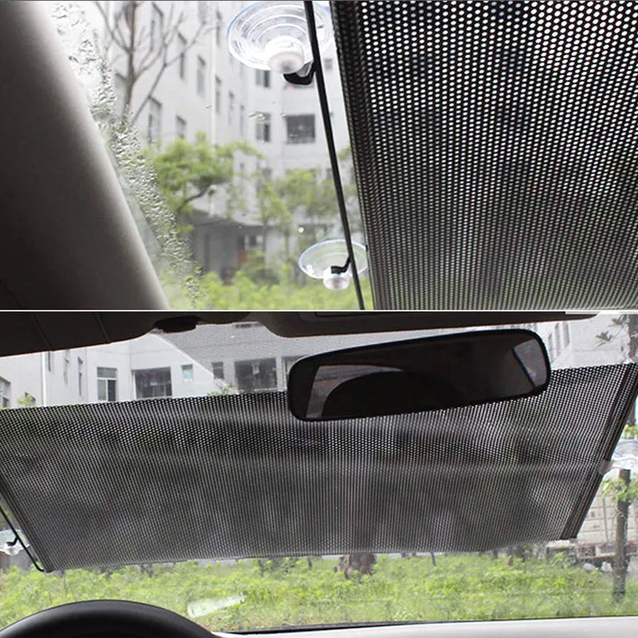 Car Retractable Sunshade, Roll Up UV-Protective Windshield & Side Window Sun Visor Curtain