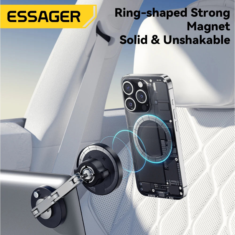 ESSAGER Magnetic Wireless Charger Car Phone Holder 15W Fast Charging Mount Stand for Magsafe iPhone