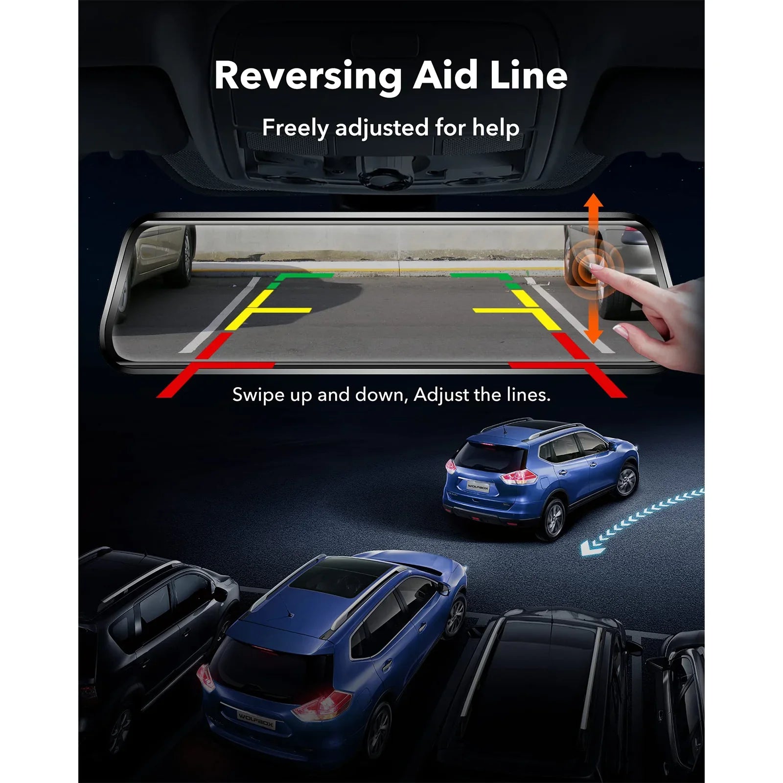 WOLFBOX G930 10 Inch 4K Wifi Dash Camera DVR Mirror Car Cam With GPS Parking Monitor Night Vision