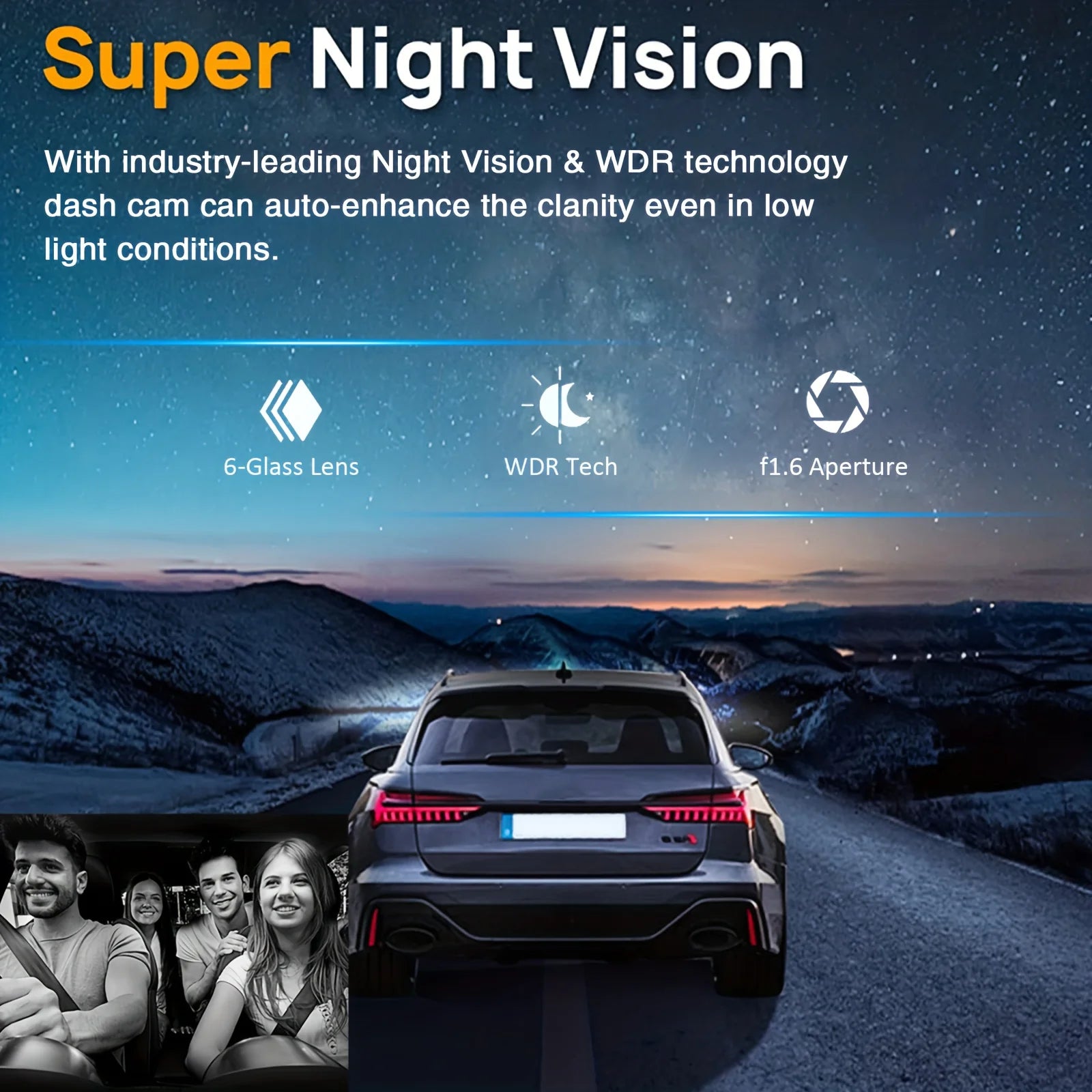 1080P WIFI Dual Lens Car Dash Cam Front & Interior Camera With Night Vision And Loop Recording DVR
