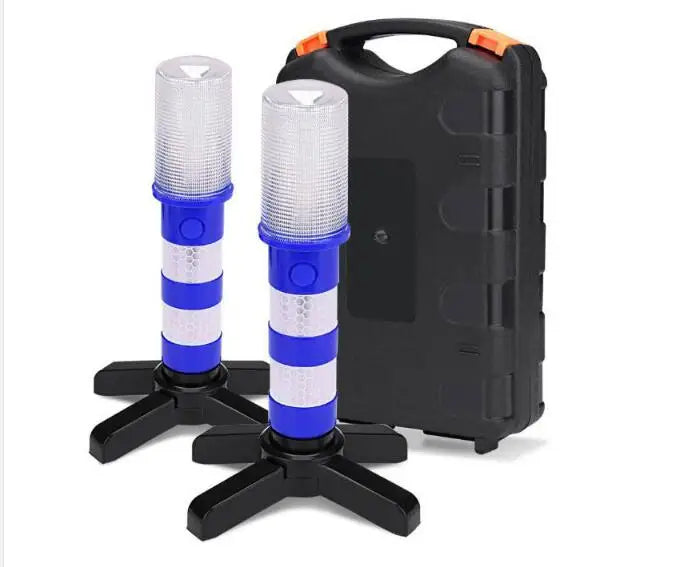 2PCS Magnetic LED Roadside Emergency Warning Lights, Traffic Strobe Baton Beacon Safety Flares
