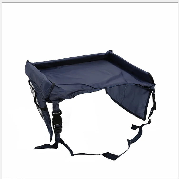 Foldable Expandable Car Seat Travel Tray with Storage Pockets, Lightweight, Wall-Mountable