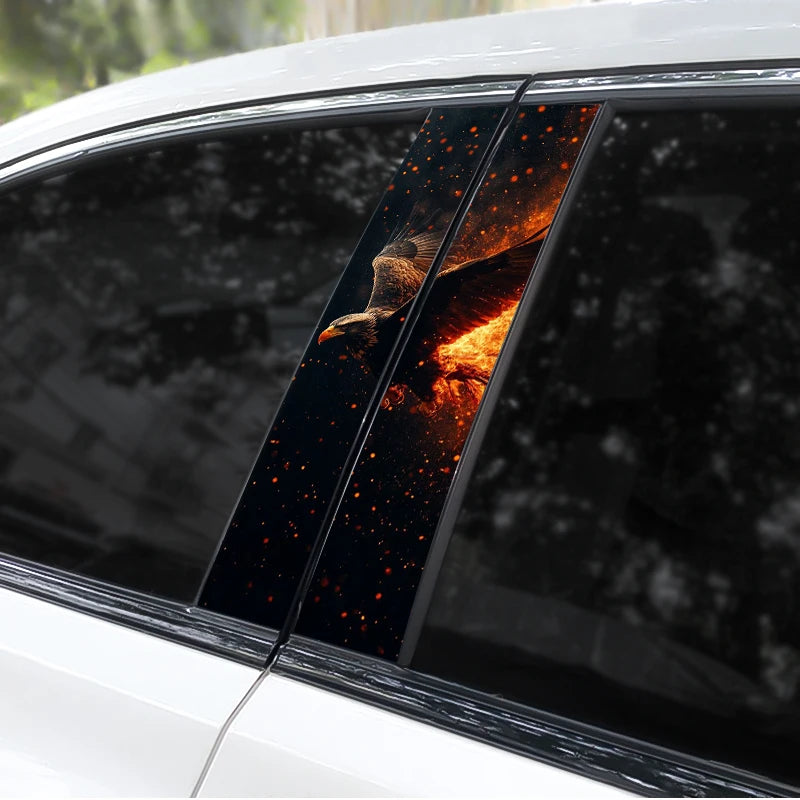 2PCS Tiger Car B-Pillar Decal, Scratch-Resistant Animal Style PVC Stickers for Car Body