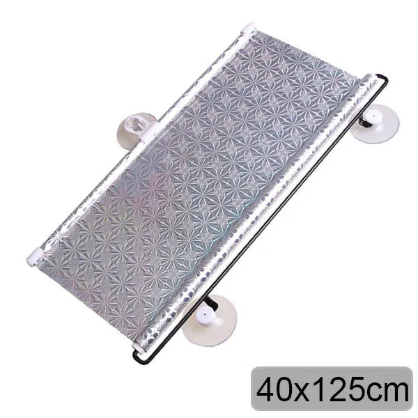 Car Retractable Sunshade, Roll Up UV-Protective Windshield & Side Window Sun Visor Curtain