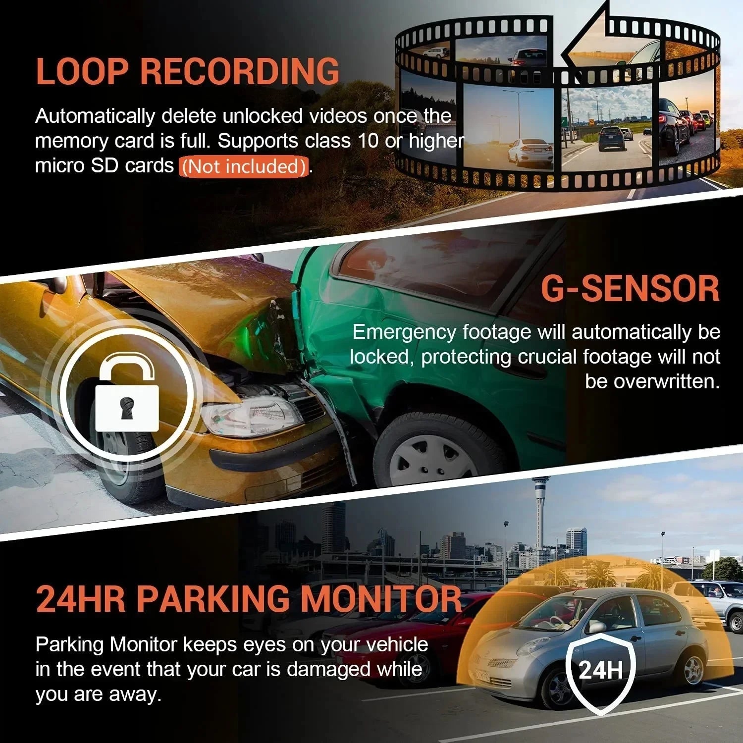 1080P WIFI Dual Lens Car Dash Cam Front & Interior Camera With Night Vision And Loop Recording DVR
