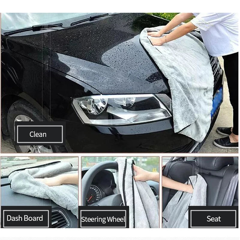 Microfibre Car Wash Towel Super Absorbent Cleaning Cloth Strong Water Absorption Auto Drying Accessory