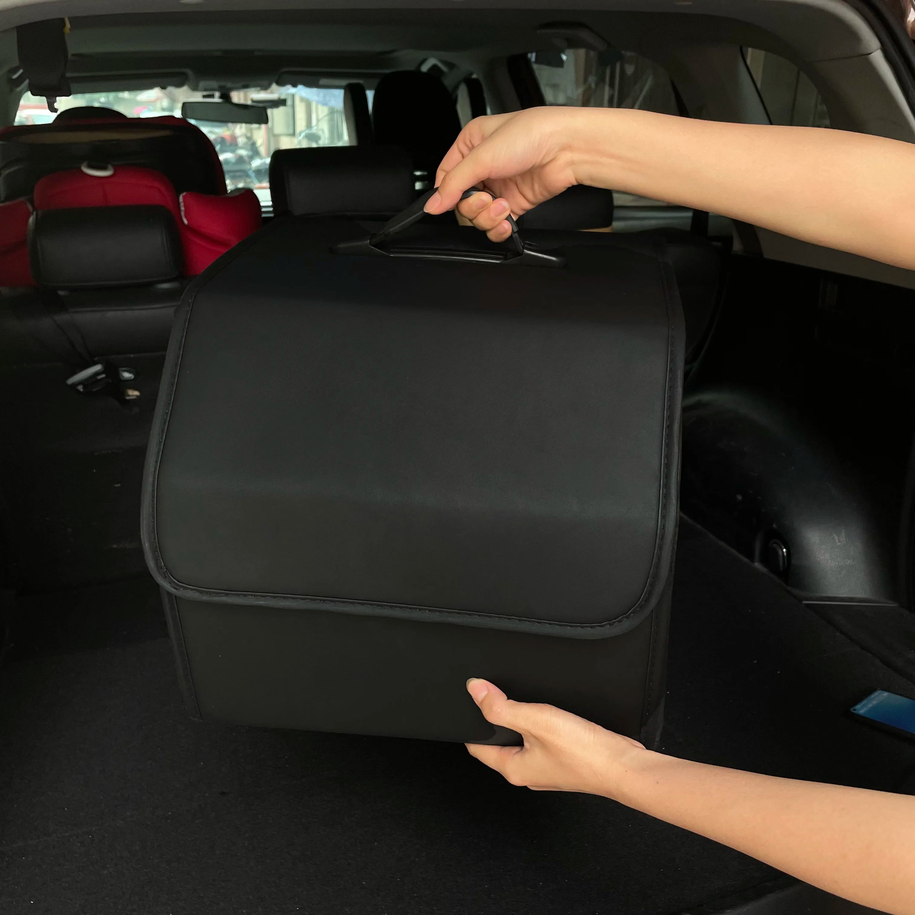 Storage Box PU Leather Multipurpose Collapsible Car Trunk Storage Organiser Auto Accessories