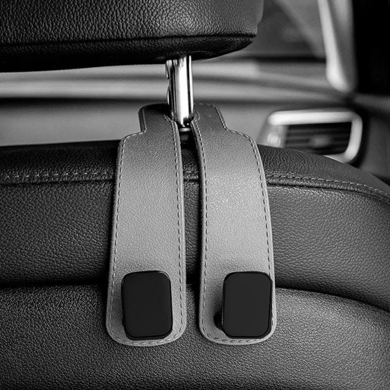 Universal Car Headrest Hooks, Seat Back Hanger for Bags, Organiser Holder Clips, Auto Fastener