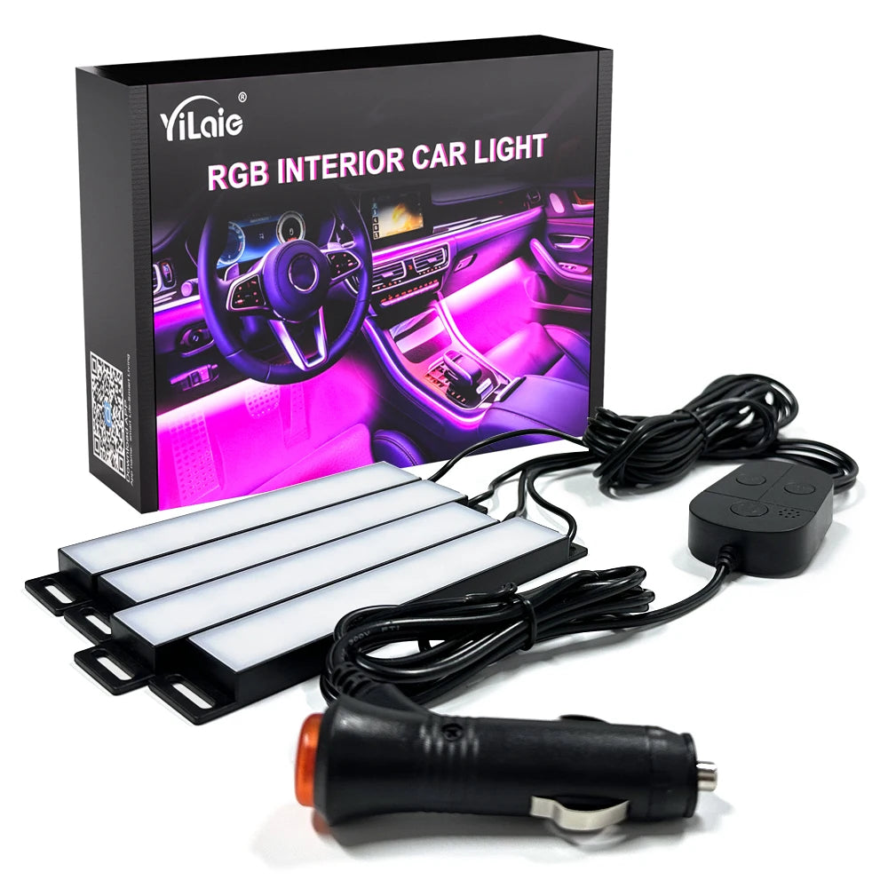 RGB Car Ambient LED Footwell Lights – APP + Box Control, Music Sync, 12V Interior Neon Strip