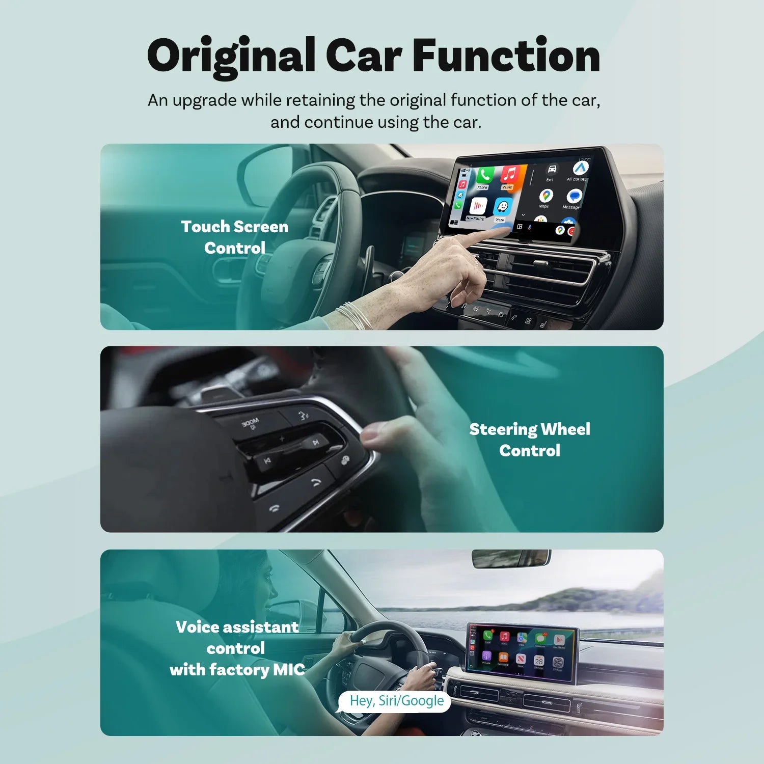 OTTOCAST Mini Wireless CarPlay & Android Auto Adapter, Compact Plug & Play Bluetooth 5.0