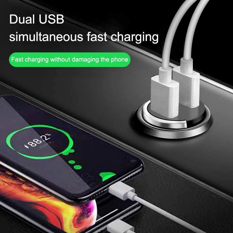 200W Mini Car Charger Fast Charging QC3.0 PD USB Type-C Adapter for iPhone Xiaomi Samsung