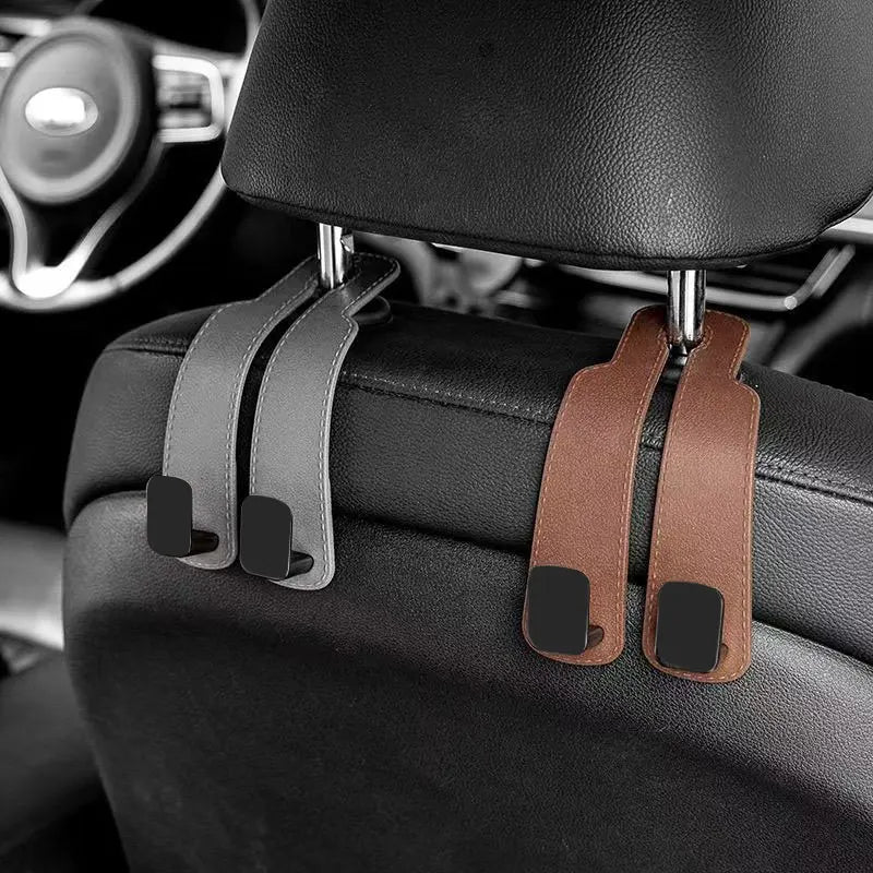 Universal Car Headrest Hooks, Seat Back Hanger for Bags, Organiser Holder Clips, Auto Fastener