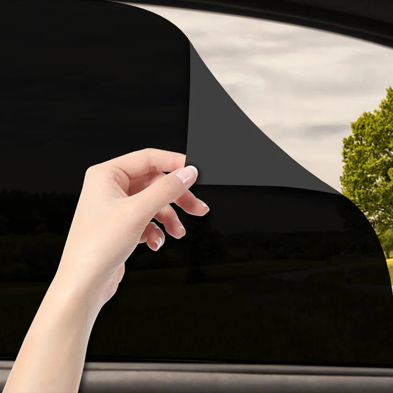 2PCS Universal Car Window Sunshades, Electrostatic UV Protector Solar Film Shade for Side Windows