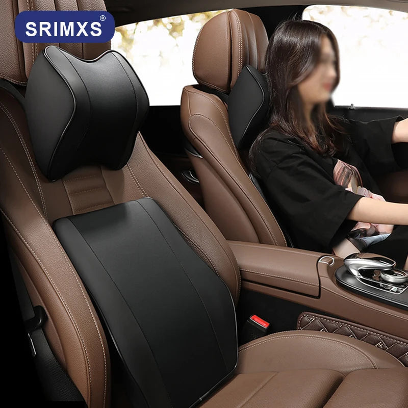 Universal Memory Foam Car Neck Pillow, Breathable Headrest Cushion for Neck & Lumbar Support