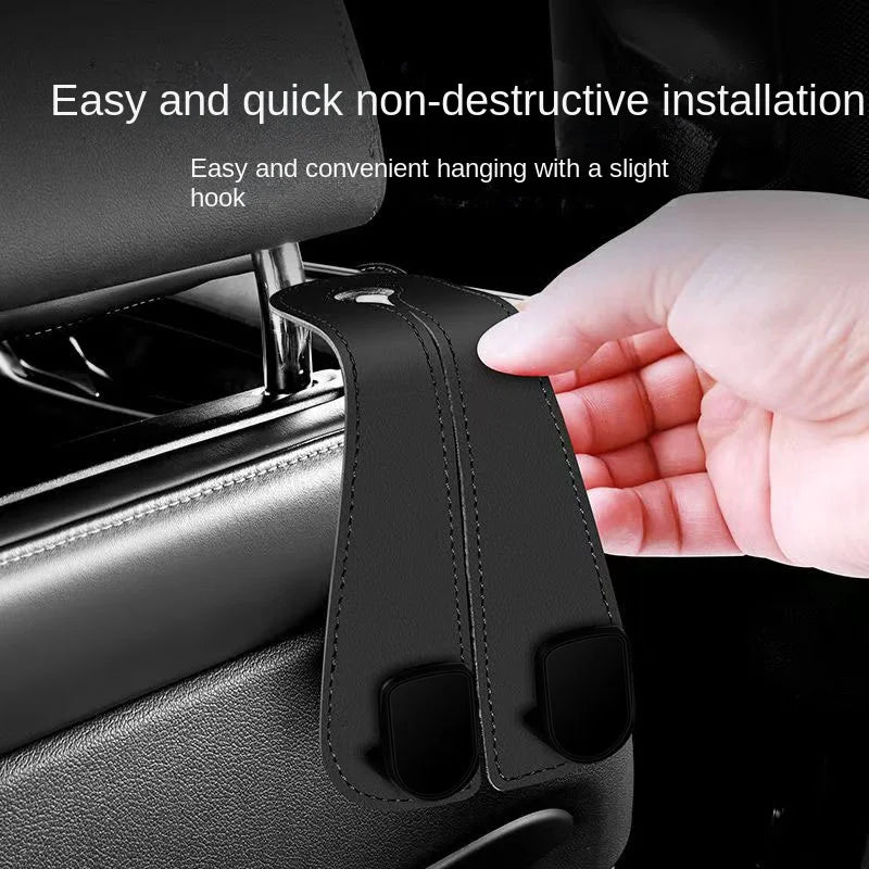 Universal Car Headrest Hooks, Seat Back Hanger for Bags, Organiser Holder Clips, Auto Fastener