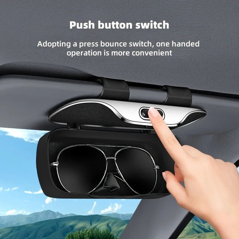 Universal Car Sun Visor Eyeglass Case, Sunglasses Holder Storage Box for Driver and Co-Pilot