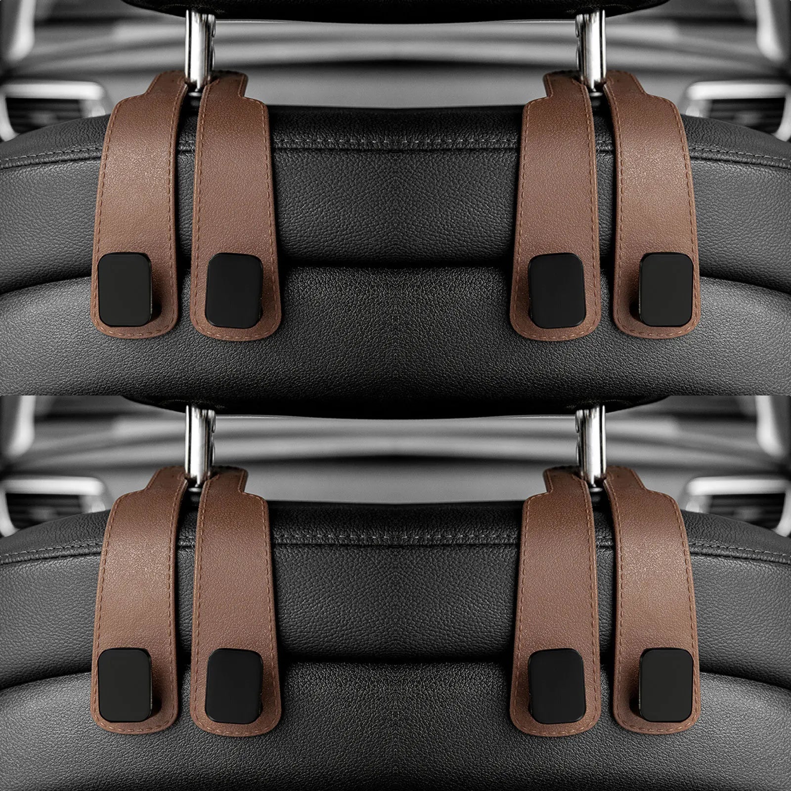 Universal Car Headrest Hooks, Seat Back Hanger for Bags, Organiser Holder Clips, Auto Fastener