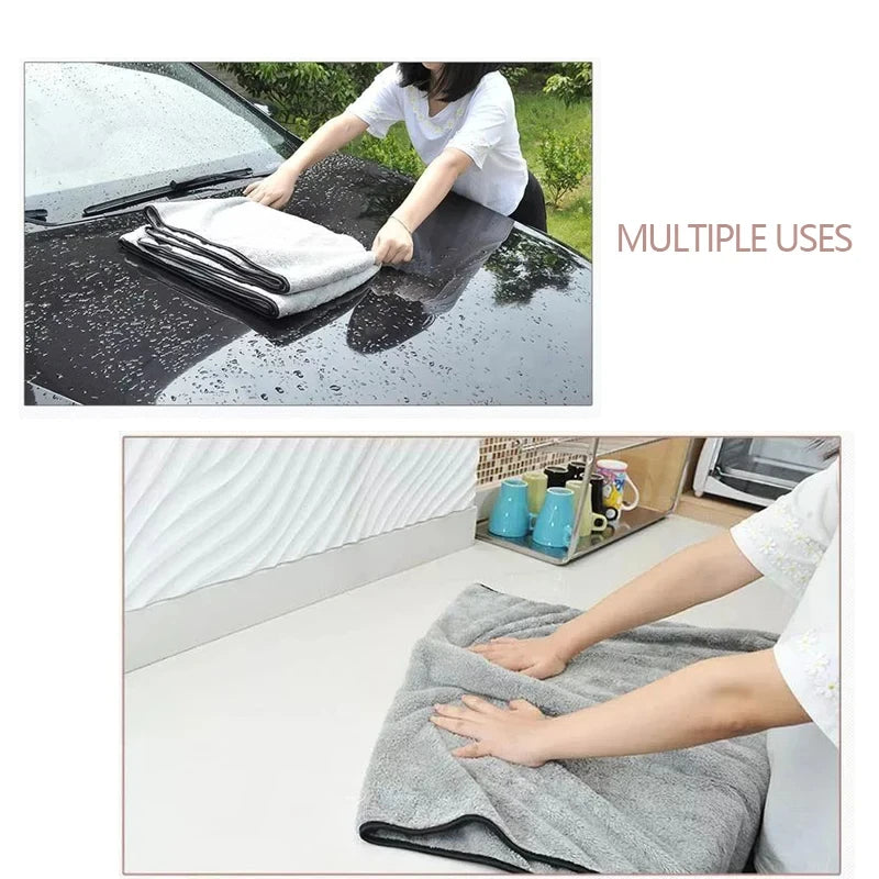 Microfibre Car Wash Towel Super Absorbent Cleaning Cloth Strong Water Absorption Auto Drying Accessory
