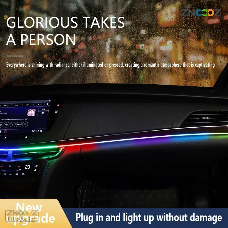 140cm RGB Car Ambient Light – APP Controlled LED Interior Strip for Tesla Model 3 Y S X, USB