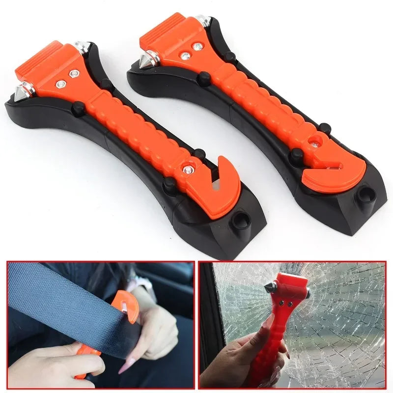 1/2PCS Car Emergency Escape Hammer, 2-in-1 Window Breaker & Seat Belt Cutter Safety Tool