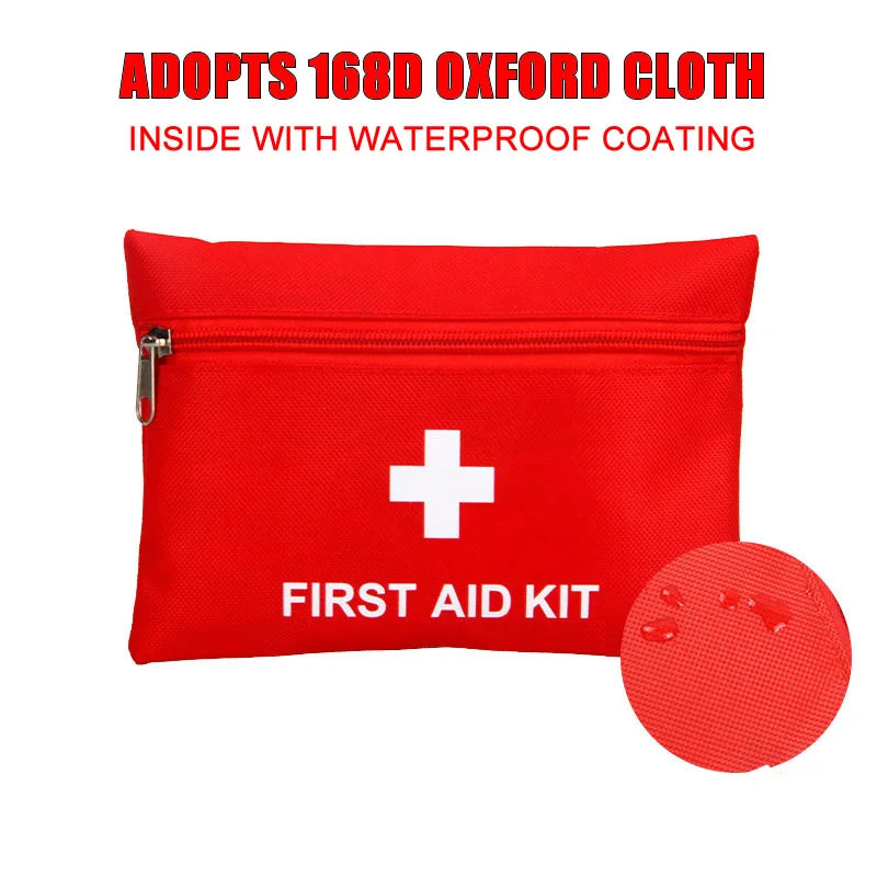 50PCS Portable First Aid Kit, Red Car Emergency Medical Kit for Home, Travel, Camping & Outdoor Use