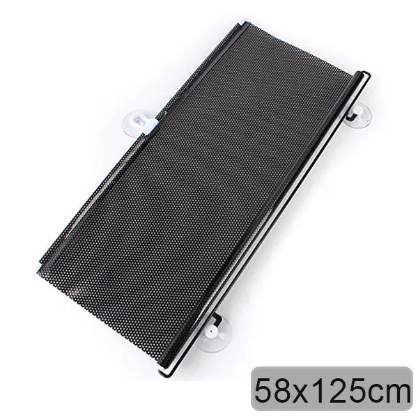 Car Retractable Sunshade, Roll Up UV-Protective Windshield & Side Window Sun Visor Curtain