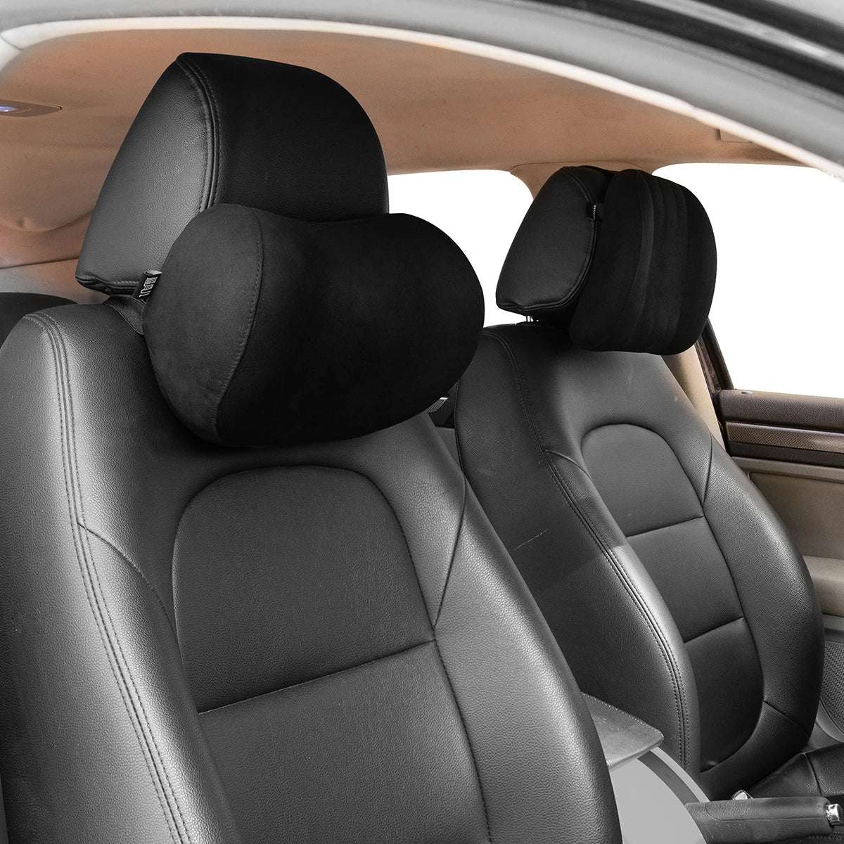 ForBell Suede Memory Foam Car Headrest & Neck Pillow, Ergonomic Support for Driver & Passenger