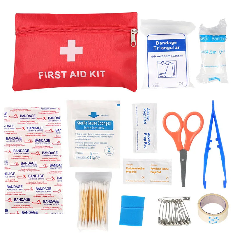 104PCS Mini First Aid Kit, Water-Resistant Hard Case for Car, Travel, Camping, Hiking, Home