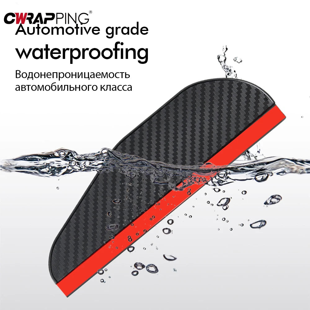 2PCS Carbon Fiber Rearview Mirror Rain Eyebrows, Waterproof Visor Shades for Clear Driving Vision