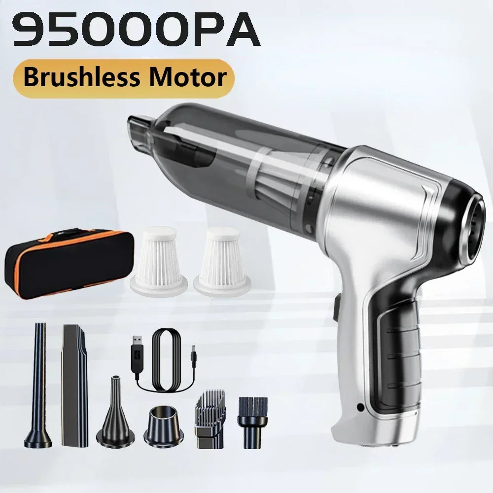 Wireless Car Vacuum Cleaner 95000PA, Powerful Handheld Suction for Home & Auto Use, Strong Suction