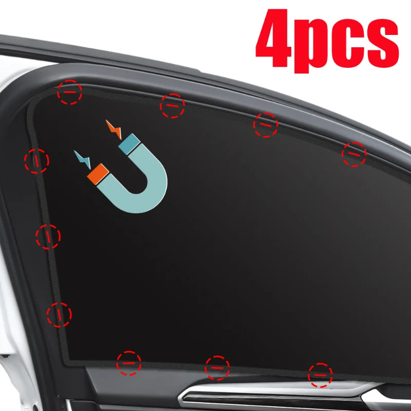 Car Side Window Sunshade, Magnetic Blackout Heat Insulation Curtain, UV Sun Protection 50×80CM