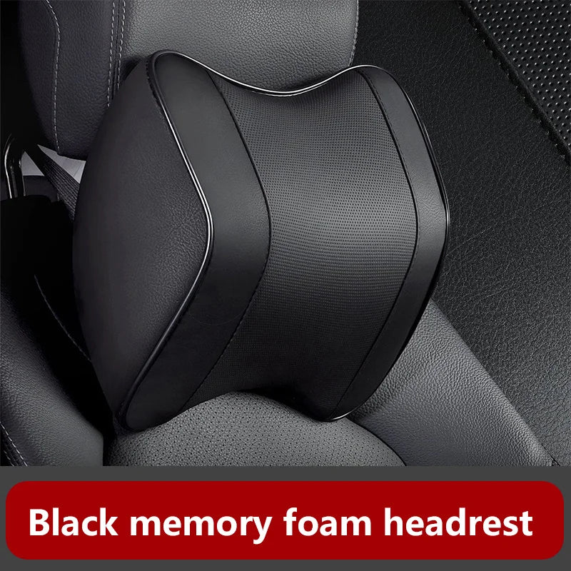 Universal Memory Foam Car Neck Pillow, Breathable Headrest Cushion for Neck & Lumbar Support