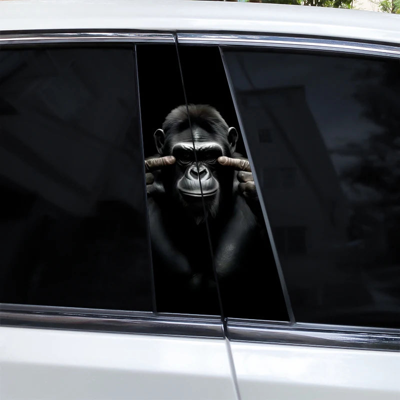 2PCS Tiger Car B-Pillar Decal, Scratch-Resistant Animal Style PVC Stickers for Car Body