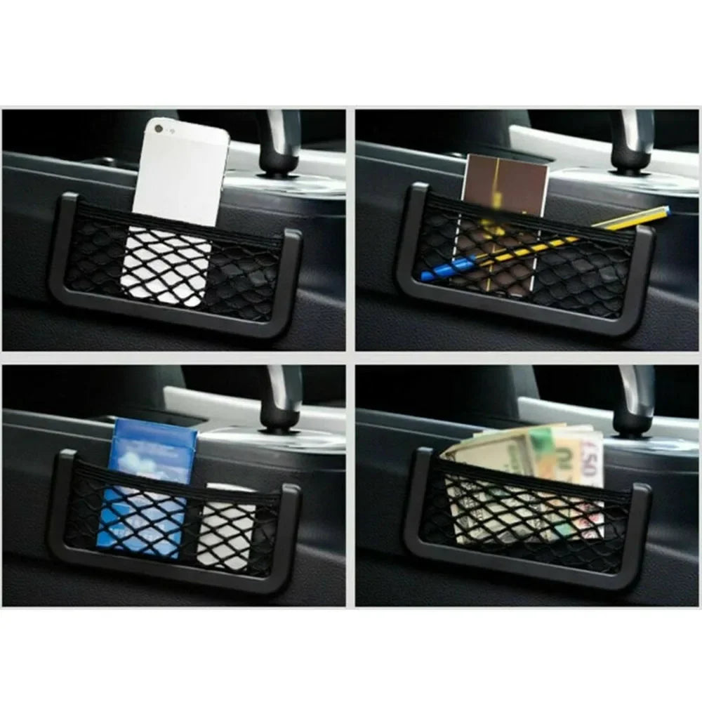 3PCS Universal Car Mesh Organizer, Seat Side Net Pocket Storage for Phone & Small Items