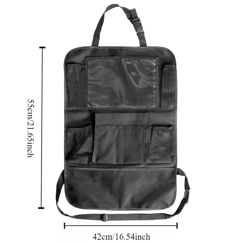 2PCS Car Backseat Organiser Kick Mats with Touchscreen Tablet Holder, Back Seat Storage