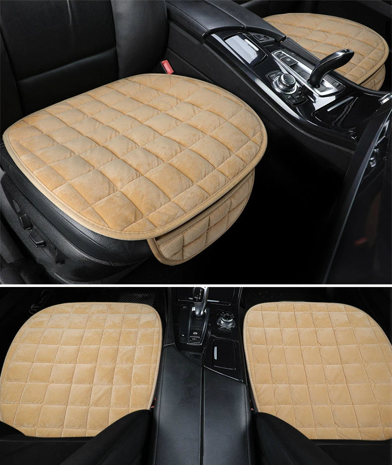 Universal Winter Warm Car Seat Cover, Plush Anti-Slip Breathable Cushion Pad for All Seasons
