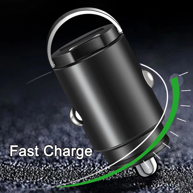 200W Mini Car Charger Fast Charging QC3.0 PD USB Type-C Adapter for iPhone Xiaomi Samsung