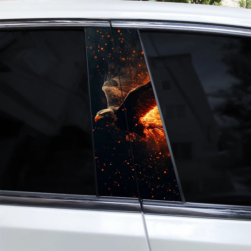 2PCS Tiger Car B-Pillar Decal, Scratch-Resistant Animal Style PVC Stickers for Car Body