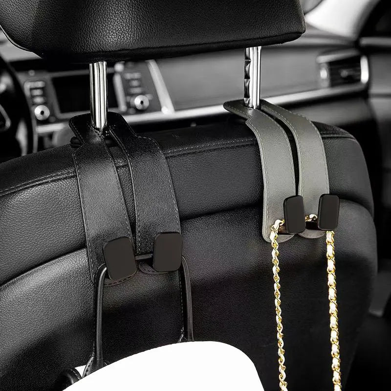 Universal Car Headrest Hooks, Seat Back Hanger for Bags, Organiser Holder Clips, Auto Fastener