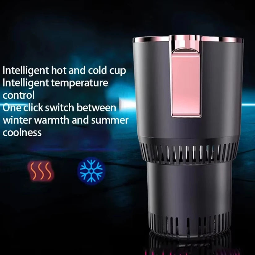 2-in-1 Smart Car Cup Holder, Mini Hot & Cold Drink Warmer Cooler for Car & Office Use