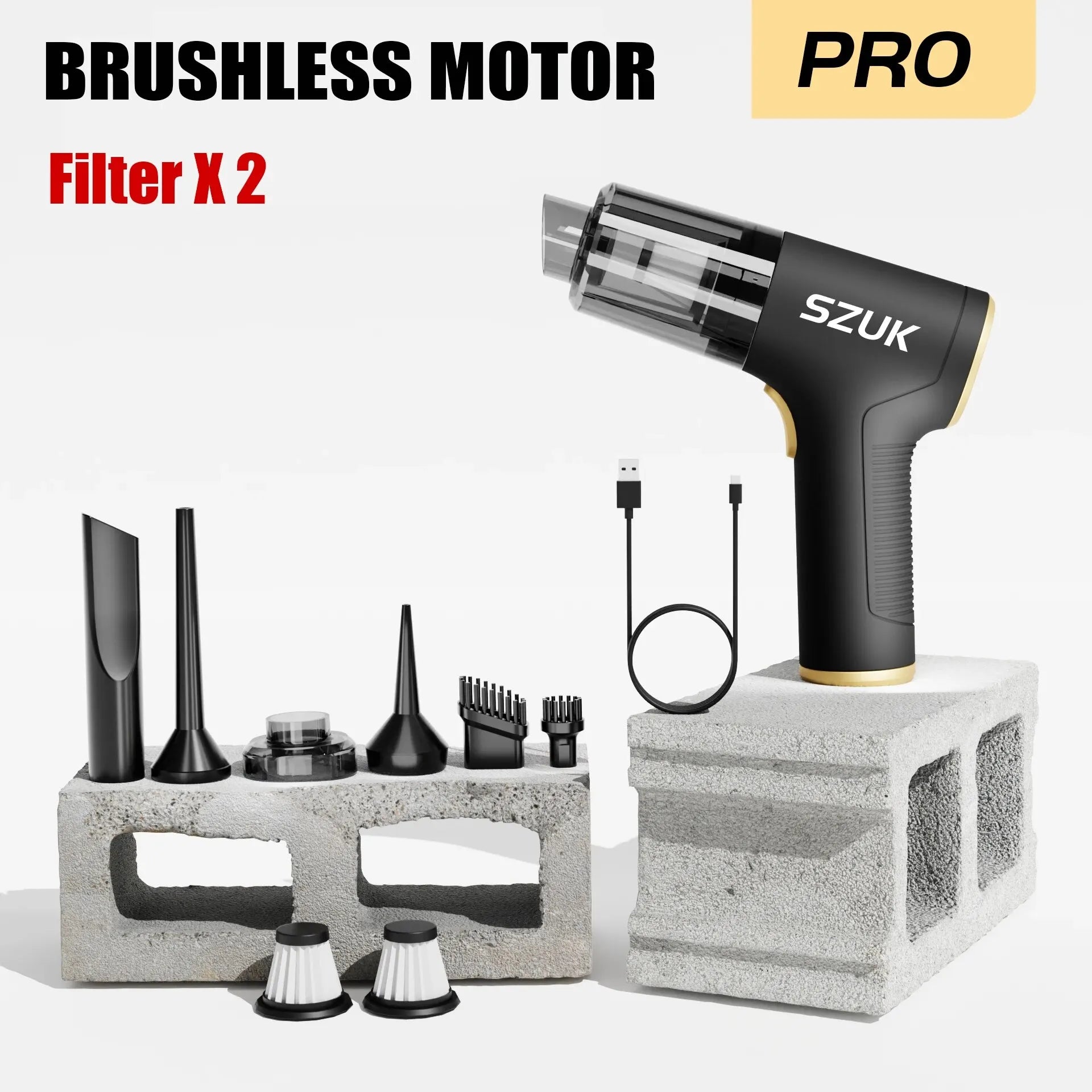 SZUK 18000PA Handheld Car Vacuum Cleaner Portable Wireless Mini Duster Powerful Cleaning Machine