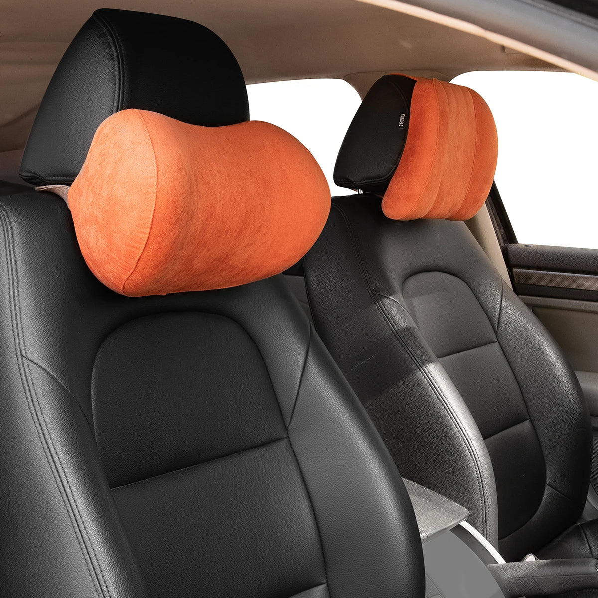 ForBell Suede Memory Foam Car Headrest & Neck Pillow, Ergonomic Support for Driver & Passenger