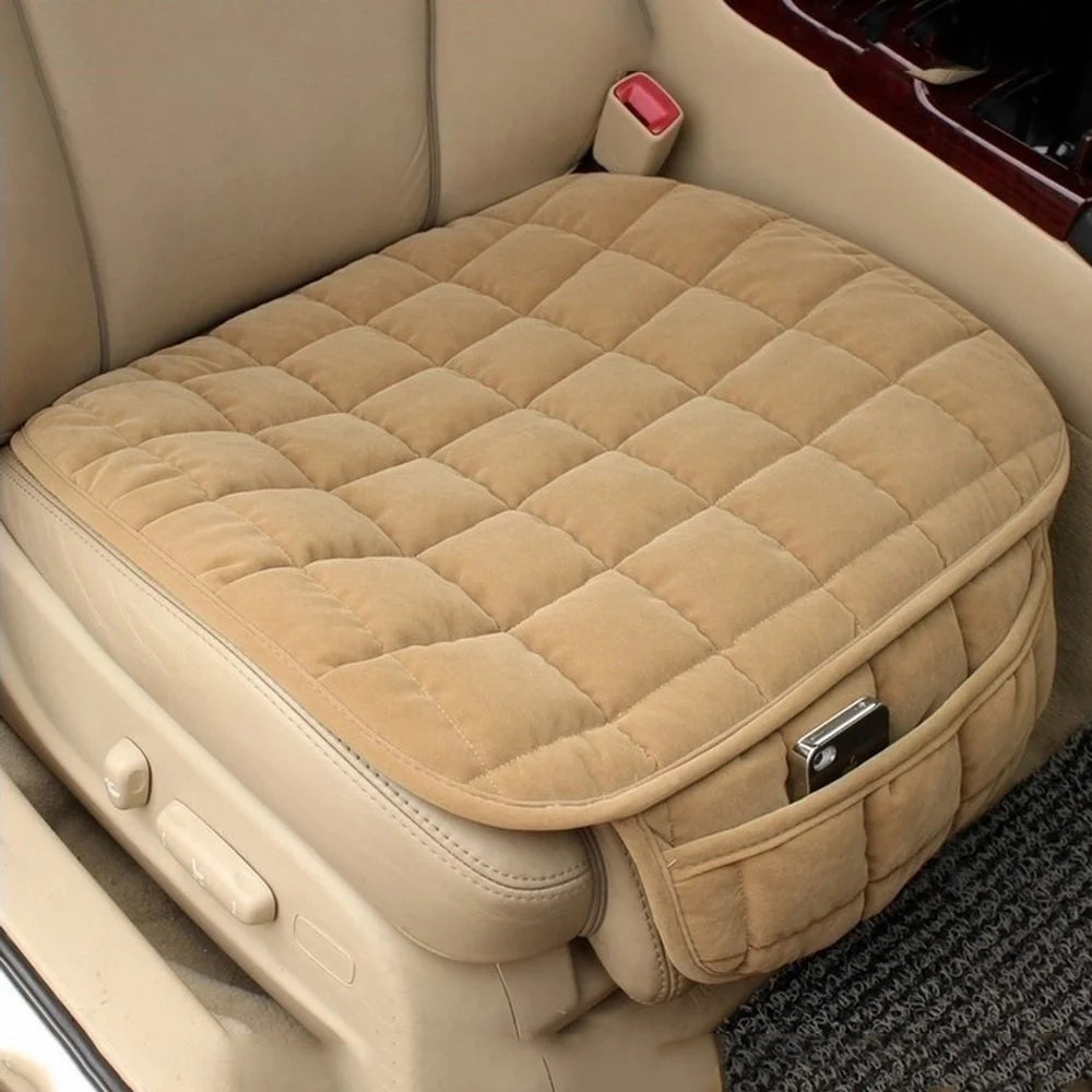 Universal Winter Warm Car Seat Cover, Plush Anti-Slip Breathable Cushion Pad for All Seasons