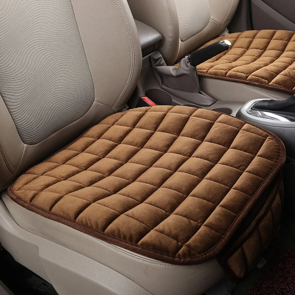 Universal Winter Warm Car Seat Cover, Plush Anti-Slip Breathable Cushion Pad for All Seasons
