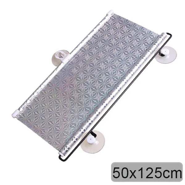 Car Retractable Sunshade, Roll Up UV-Protective Windshield & Side Window Sun Visor Curtain