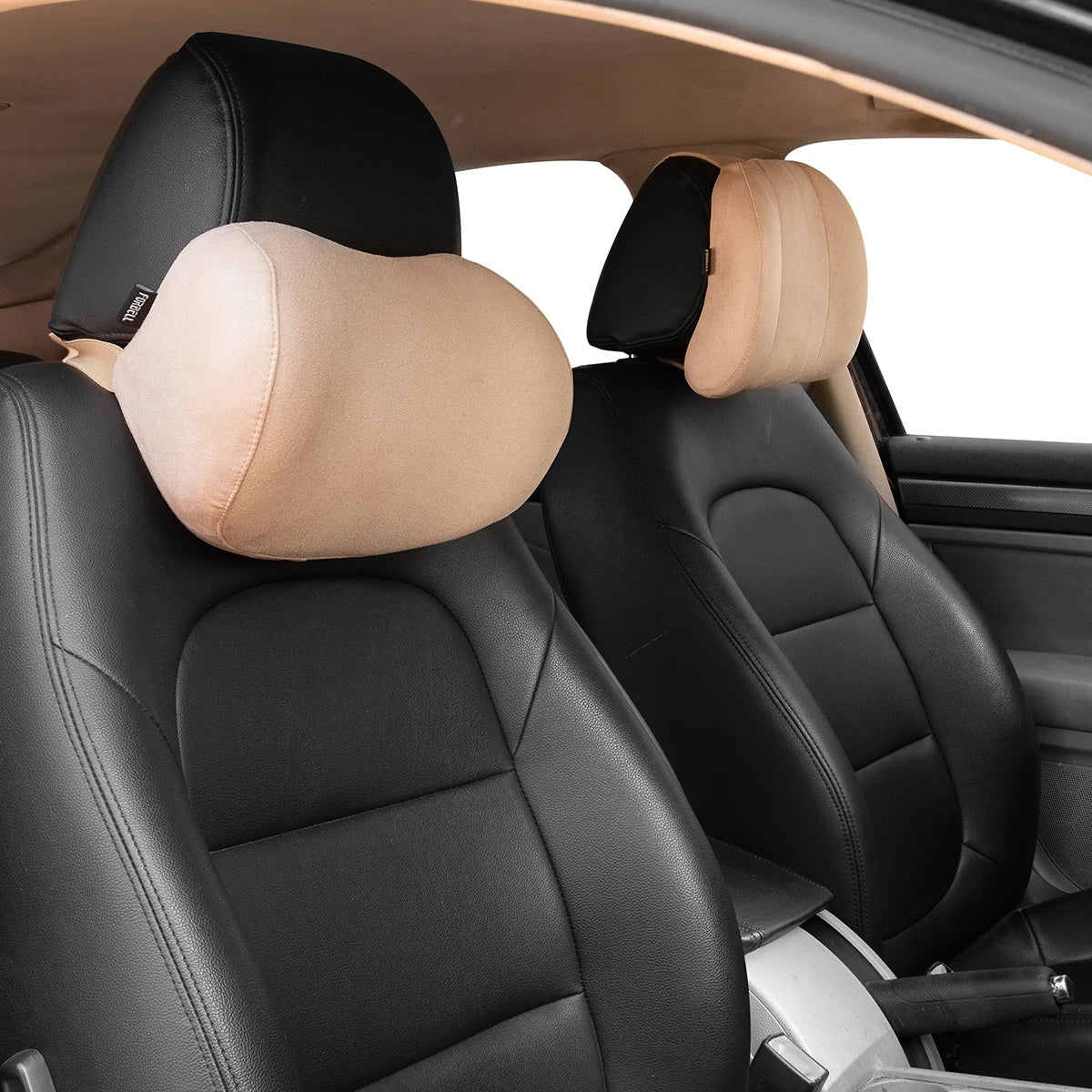 ForBell Suede Memory Foam Car Headrest & Neck Pillow, Ergonomic Support for Driver & Passenger