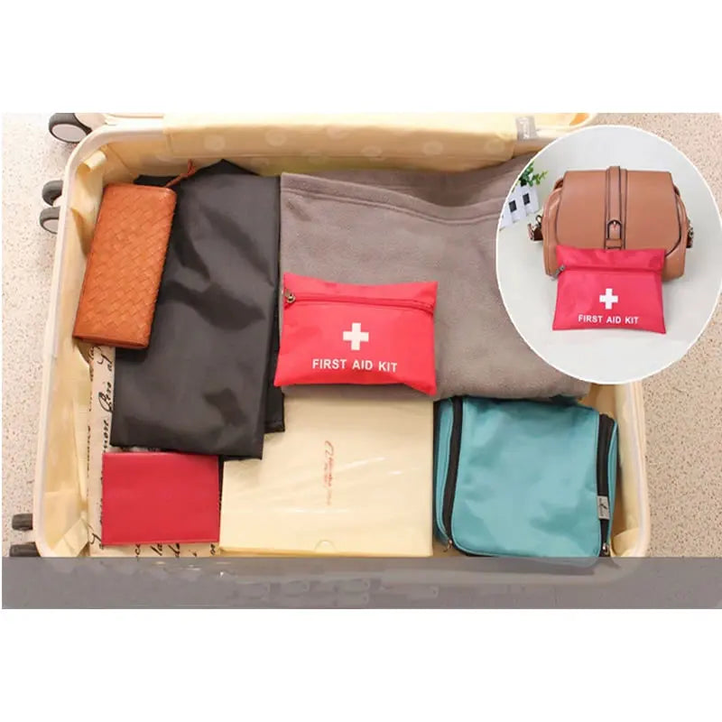 50PCS Portable First Aid Kit, Red Car Emergency Medical Kit for Home, Travel, Camping & Outdoor Use
