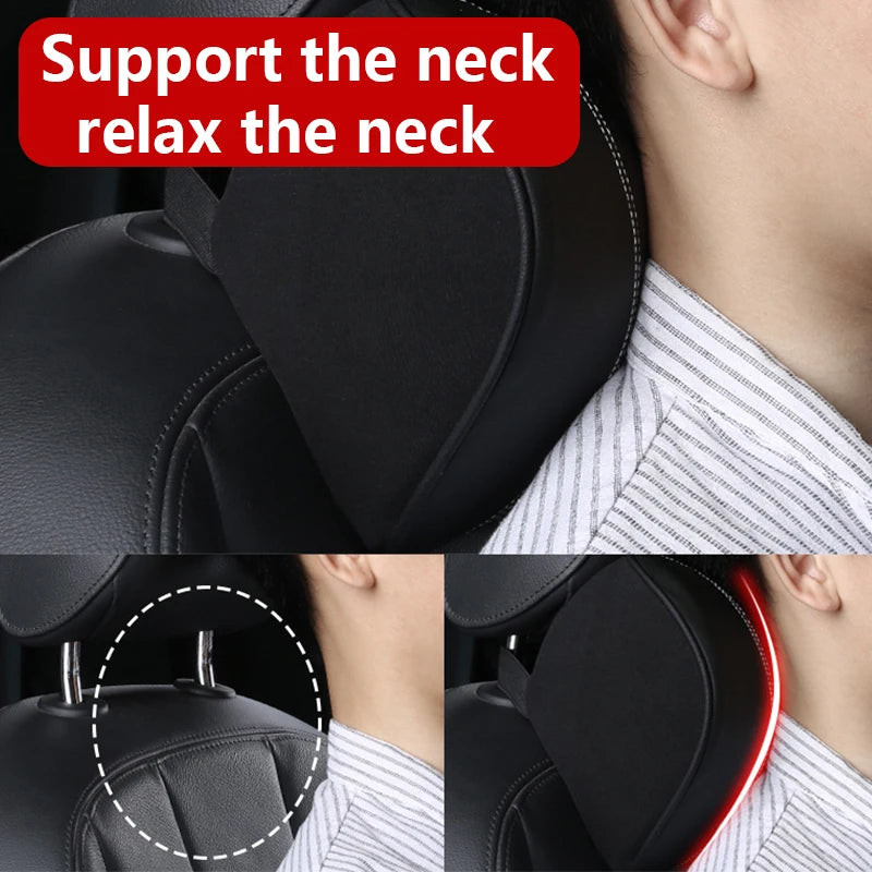 Universal Memory Foam Car Neck Pillow, Breathable Headrest Cushion for Neck & Lumbar Support