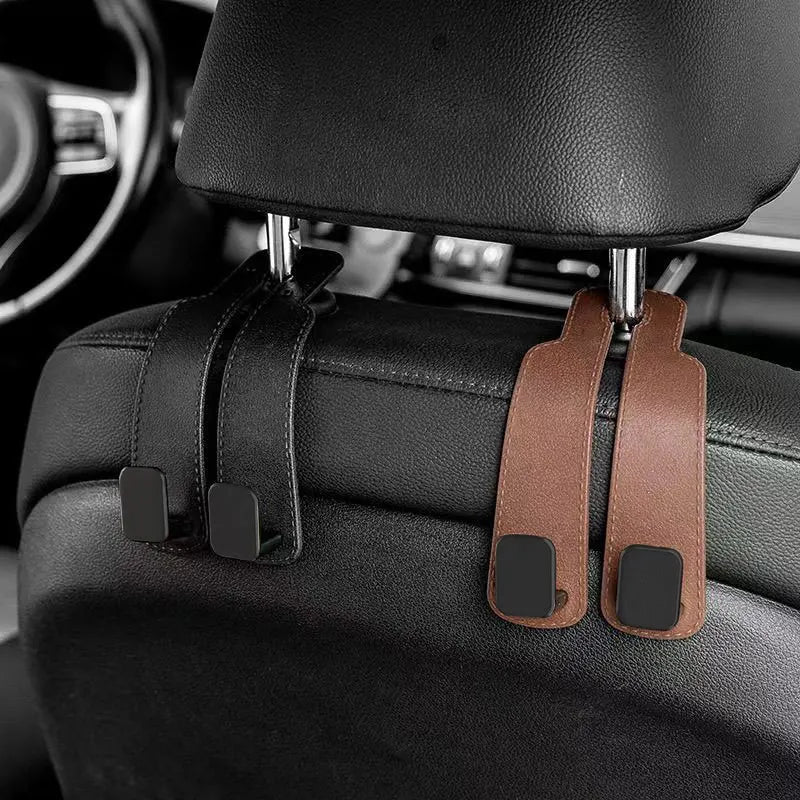 Universal Car Headrest Hooks, Seat Back Hanger for Bags, Organiser Holder Clips, Auto Fastener