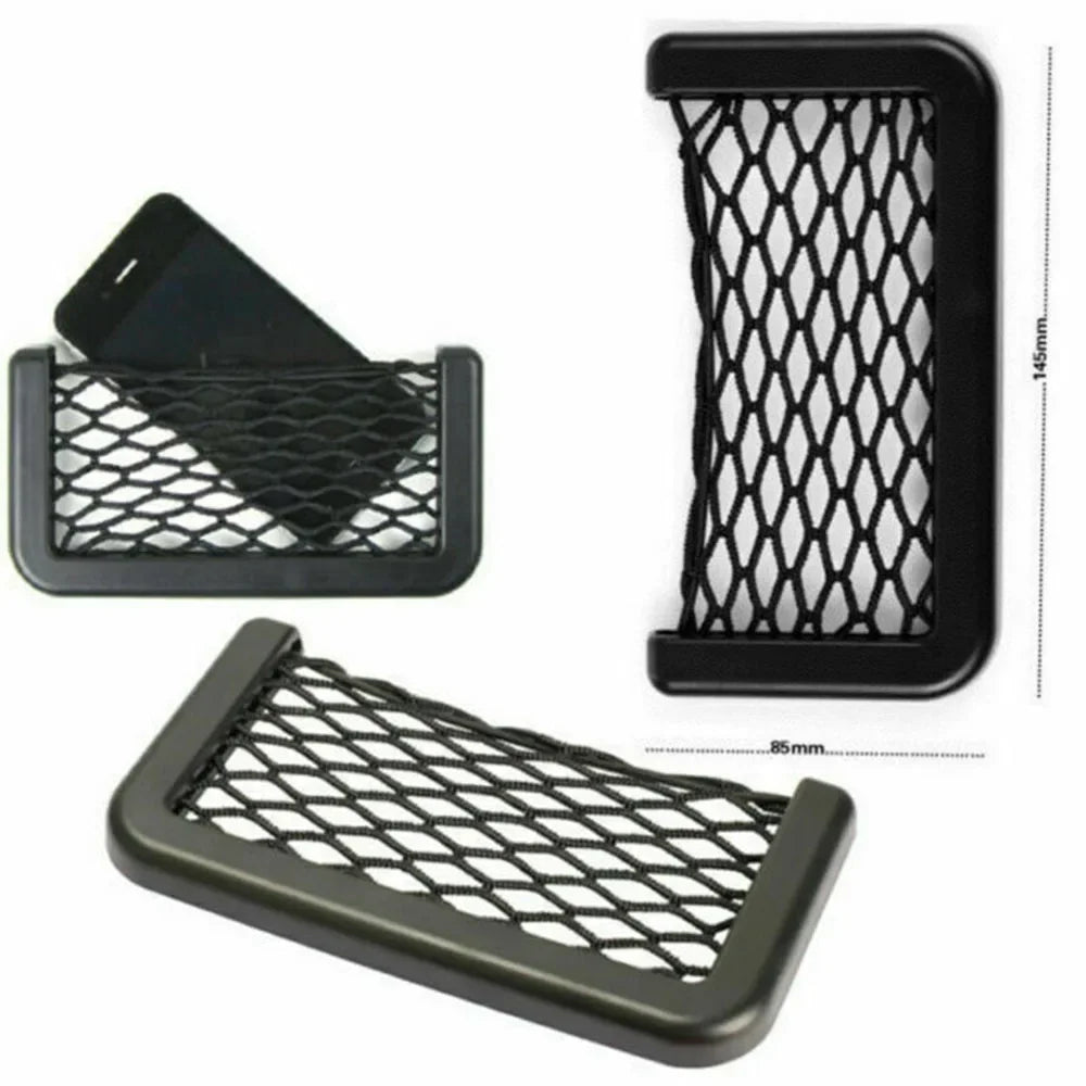 3PCS Universal Car Mesh Organizer, Seat Side Net Pocket Storage for Phone & Small Items